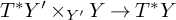 upper T Superscript asterisk Baseline upper Y Superscript prime Baseline times Subscript upper Y prime Baseline upper Y right arrow upper T Superscript asterisk Baseline upper Y
