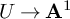 upper U right arrow bold upper A Superscript 1