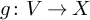 g colon upper V right arrow upper X