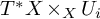 upper T Superscript asterisk Baseline upper X times Subscript upper X Baseline upper U Subscript i