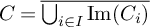 upper C equals ModifyingAbove union Underscript i element of upper I Endscripts im left parenthesis upper C Subscript i Baseline right parenthesis With quotation dash