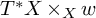 upper T Superscript asterisk Baseline upper X times Subscript upper X Baseline w