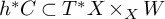 h Superscript asterisk Baseline upper C subset of upper T Superscript asterisk Baseline upper X times Subscript upper X Baseline upper W