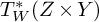 upper T Subscript upper W Superscript asterisk Baseline left parenthesis upper Z times upper Y right parenthesis
