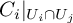 upper C Subscript i Baseline vertical bar Subscript upper U Sub Subscript i Subscript intersection upper U Sub Subscript j Subscript Baseline