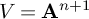 upper V equals bold upper A Superscript n plus 1
