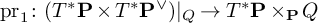 pr 1 colon left parenthesis upper T Superscript asterisk Baseline bold upper P times upper T Superscript asterisk Baseline bold upper P Superscript or Baseline right parenthesis vertical bar Subscript upper Q Baseline right arrow upper T Superscript asterisk Baseline bold upper P times Subscript bold upper P Baseline upper Q