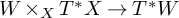 upper W times Subscript upper X Baseline upper T Superscript asterisk Baseline upper X right arrow upper T Superscript asterisk Baseline upper W