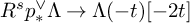 upper R Superscript s Baseline p Subscript asterisk Superscript or Baseline normal upper Lamda right arrow normal upper Lamda left parenthesis negative t right parenthesis left bracket minus 2 t right bracket