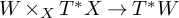 upper W times Subscript upper X Baseline upper T Superscript asterisk Baseline upper X right arrow upper T Superscript asterisk Baseline upper W