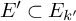 upper E prime subset of upper E Subscript k prime