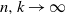 n comma k right arrow normal infinity