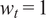 wt equals 1