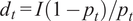dt equals upper I 1 minus pt slash pt