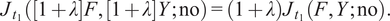 Jt 11 plus lamda upper F 1 plus lamda Yno equals 1 plus lamda Jt 1 FYno period