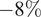 minus 8 percent