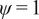 psi equals 1