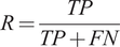 upper R equals TPTP plus FN