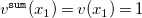 v Superscript monospace s monospace u monospace m Baseline left parenthesis x 1 right parenthesis equals v left parenthesis x 1 right parenthesis equals 1