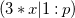left parenthesis 3 asterisk x vertical bar 1 colon p right parenthesis