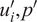 ui prime comma p prime