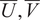 upper U bar comma upper V bar
