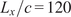 Lx slash c equals 120