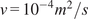 nu equals 10 minus 4 m 2 slash s