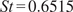 St equals 0.6515