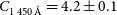 upper C Subscript 1 450 modifying above upper A with ring Baseline equals 4.2 plus or minus 0.1
