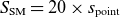 upper S Subscript normal upper S normal upper M Baseline equals 20 times s Subscript normal p normal o normal i normal n normal t