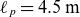 script l Subscript p Baseline equals 4.5 normal m