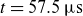 t equals 57.5 mu s