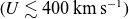 left parenthesis upper U less than or equivalent to 400 normal k normal m normal s Superscript negative 1 Baseline right parenthesis