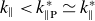 k Subscript parallel to Baseline less than k Subscript parallel to normal upper P Superscript asterisk Baseline asymptotically equals k Subscript parallel to Superscript asterisk