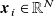 bold italic x Subscript i Baseline element of double struck upper R Superscript upper N