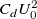 upper C Subscript d Baseline upper U 0 squared