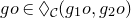 g o element of lozenge Subscript script upper C Baseline left parenthesis g 1 o comma g 2 o right parenthesis