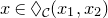 x element of lozenge Subscript script upper C Baseline left parenthesis x 1 comma x 2 right parenthesis