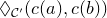 lozenge Subscript script upper C prime Baseline left parenthesis c left parenthesis a right parenthesis comma c left parenthesis b right parenthesis right parenthesis