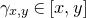 gamma Subscript x comma y Baseline element of left bracket x comma y right bracket