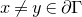 x not equals y element of partial differential normal upper Gamma