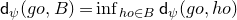 sans serif d Subscript psi Baseline left parenthesis g o comma upper B right parenthesis equals inf Underscript h o element of upper B Endscripts sans serif d Subscript psi Baseline left parenthesis g o comma h o right parenthesis
