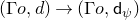 left parenthesis normal upper Gamma o comma d right parenthesis right arrow left parenthesis normal upper Gamma o comma sans serif d Subscript psi Baseline right parenthesis