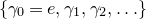 StartSet gamma 0 equals e comma gamma 1 comma gamma 2 comma ellipsis EndSet