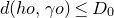 d left parenthesis h o comma gamma o right parenthesis less than or equals upper D 0