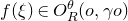 f left parenthesis xi right parenthesis element of upper O Subscript upper R Superscript theta Baseline left parenthesis o comma gamma o right parenthesis