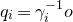 q Subscript i Baseline equals gamma Subscript i Superscript negative 1 Baseline o