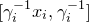 left bracket gamma Subscript i Superscript negative 1 Baseline x Subscript i Baseline comma gamma Subscript i Superscript negative 1 Baseline right bracket