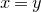 x equals y
